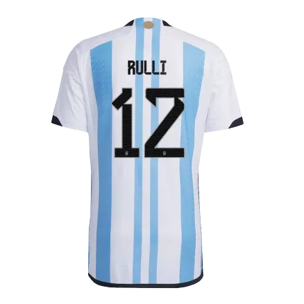 Men's Authentic RULLI #12 Argentina 3 Stars Home Soccer Jersey Shirt 2022 World Cup 2022 - Pro Jersey Shop