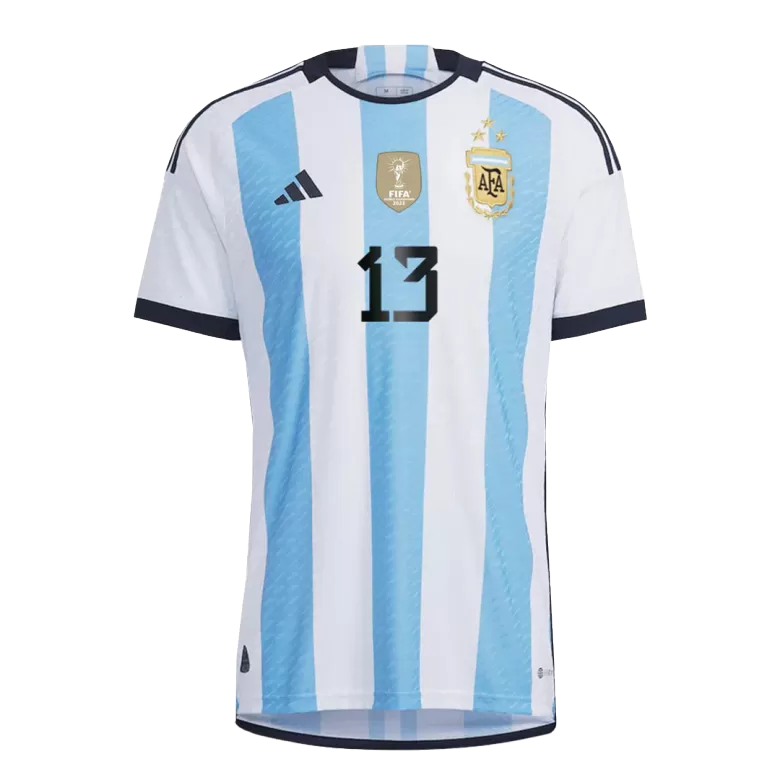 Men's Authentic ROMERO #13 Argentina 3 Stars Home Soccer Jersey Shirt 2022 World Cup 2022 - Pro Jersey Shop