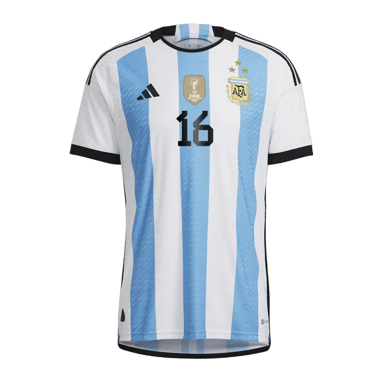Men's Authentic T. ALMADA #16 Argentina 3 Stars Home Soccer Jersey Shirt 2022 World Cup 2022 - Pro Jersey Shop