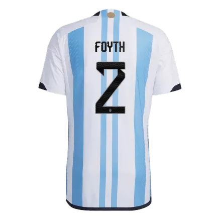 Men's Authentic FOYTH #2 Argentina 3 Stars Home Soccer Jersey Shirt 2022 World Cup 2022 - Pro Jersey Shop