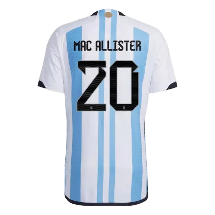 Men's Authentic MAC ALLISTER #20 Argentina 3 Stars Home Soccer Jersey Shirt 2022 World Cup 2022 - Pro Jersey Shop