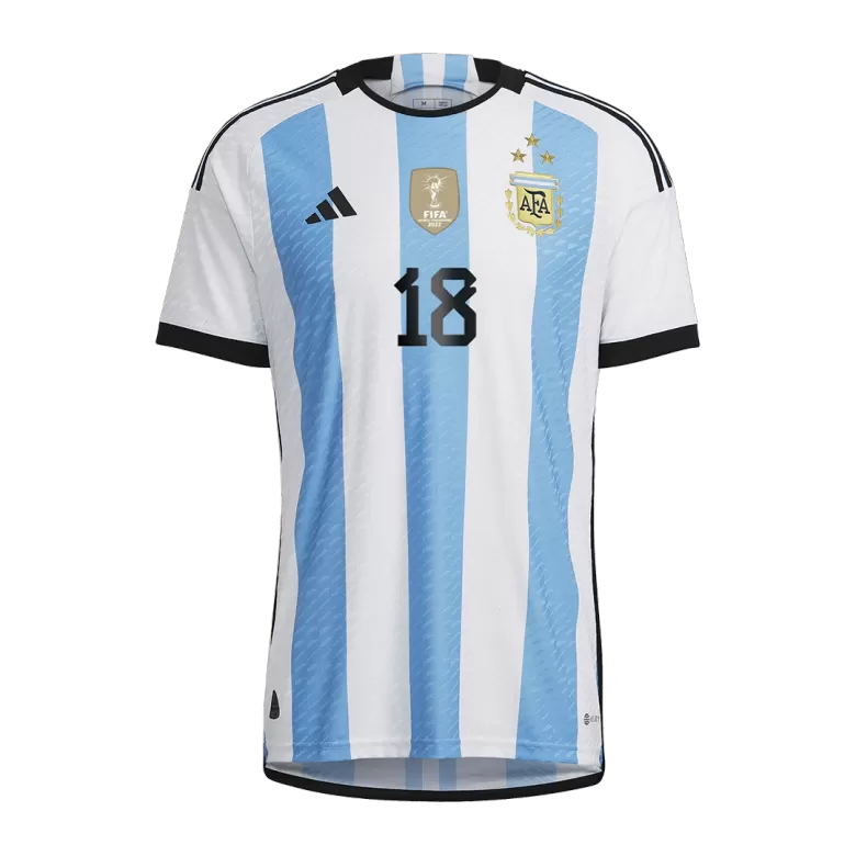 Men's Authentic G. RODRIGUEZ #18 Argentina Home Soccer Jersey Shirt 2022 World Cup 2022 - Pro Jersey Shop