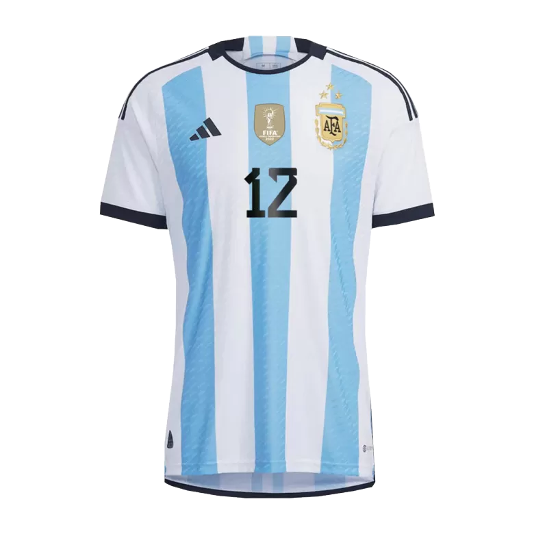 Men's Authentic RULLI #12 Argentina 3 Stars Home Soccer Jersey Shirt 2022 World Cup 2022 - Pro Jersey Shop