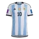 Men's Replica SignMESSI #10 Argentina 3 Stars Home Soccer Jersey Shirt 2022 - World Cup 2022 - Pro Jersey Shop