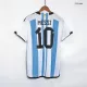 Men's Authentic MESSI #10 Argentina Three Stars Champion Edition Home Soccer Jersey Shirt 2022 Adidas World Cup 2022 - Pro Jersey Shop