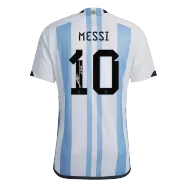 Men's Replica SignMESSI #10 Argentina 3 Stars Home Soccer Jersey Shirt 2022 Adidas - World Cup 2022 - Pro Jersey Shop