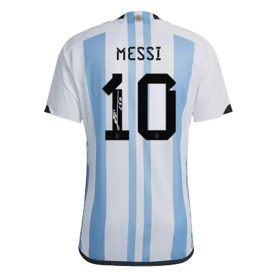 Men's SignMESSI #10 Argentina 3 Stars Home Soccer Jersey Shirt 2022 - World Cup 2022 - Fan Version - Pro Jersey Shop