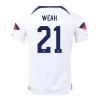 Men's WEAH #21 USA Home Soccer Jersey Shirt 2022 - World Cup 2022 - Fan Version - Pro Jersey Shop