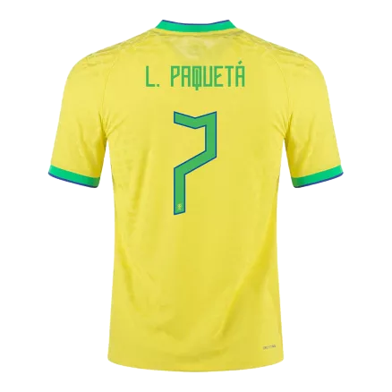 Men's Replica L. PAQUETÁ #7 Brazil Home Soccer Jersey Shirt 2022 - World Cup 2022 - Pro Jersey Shop