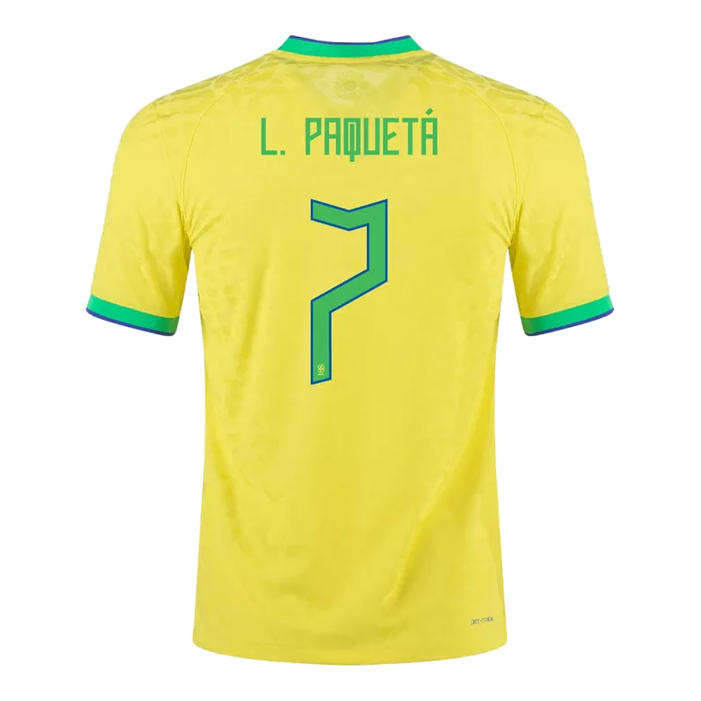 Men's L. PAQUETÁ #7 Brazil Home Soccer Jersey Shirt 2022 - World Cup 2022 - Fan Version - Pro Jersey Shop