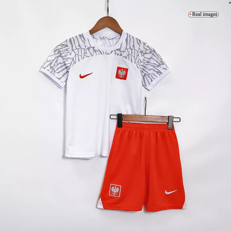 Kids Poland Home Soccer Jersey Kit (Jersey+Shorts) 2022 - World Cup 2022 - Pro Jersey Shop