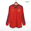 Men's Spain Home Long Sleeves Soccer Jersey Shirt 2022 - World Cup 2022 - Fan Version - Pro Jersey Shop