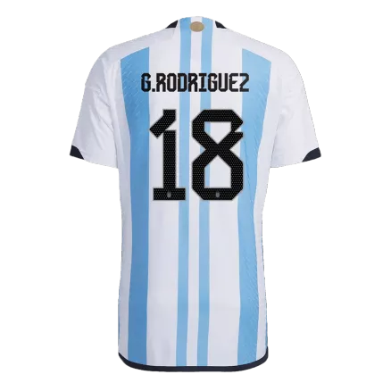 Men's Authentic G. RODRIGUEZ #18 Argentina Home Soccer Jersey Shirt 2022 World Cup 2022 - Pro Jersey Shop