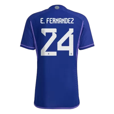 Men's Authentic E. FERNANDEZ #24 Argentina Away Soccer Jersey Shirt 2022 World Cup 2022 - Pro Jersey Shop