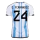 Men's E.FERNANDEZ #24 Argentina Home Soccer Jersey Shirt 2022 - Fan Version - Pro Jersey Shop
