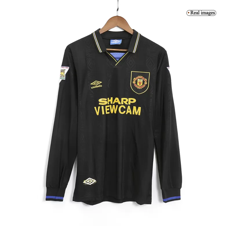 Men's Retro 93/95 Manchester United Away Long Sleeves Soccer Jersey Shirt - Fan Version - Pro Jersey Shop