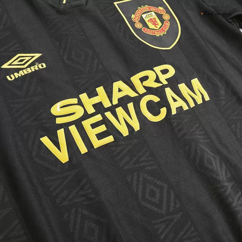 Men's Retro 93/95 Manchester United Away Long Sleeves Soccer Jersey Shirt - Fan Version - Pro Jersey Shop