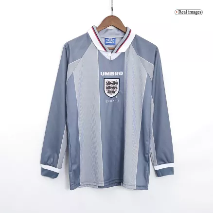 Men's Retro 1996 England Away Long Sleeves Soccer Jersey Shirt - Fan Version - Pro Jersey Shop