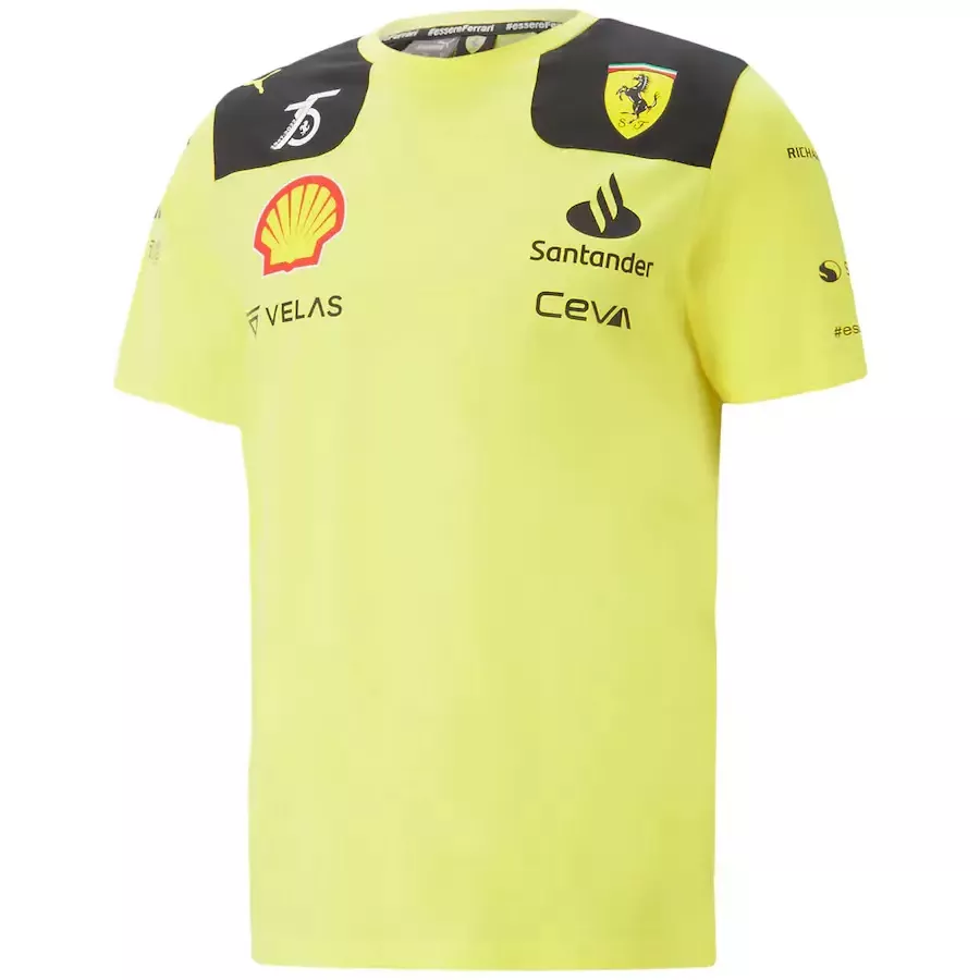 Men's Scuderia Ferrari F1 Racing Team T-Shirt Yellow 2023 - Pro Jersey Shop