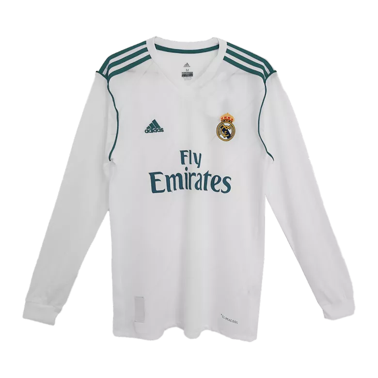 Men's Retro 2017/18 RONALDO #7 Real Madrid Home Long Sleeves Soccer Jersey Shirt - Fan Version - Pro Jersey Shop