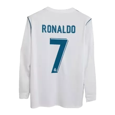 Men's Retro 2017/18 RONALDO #7 Real Madrid Home Long Sleeves Soccer Jersey Shirt - Fan Version - Pro Jersey Shop