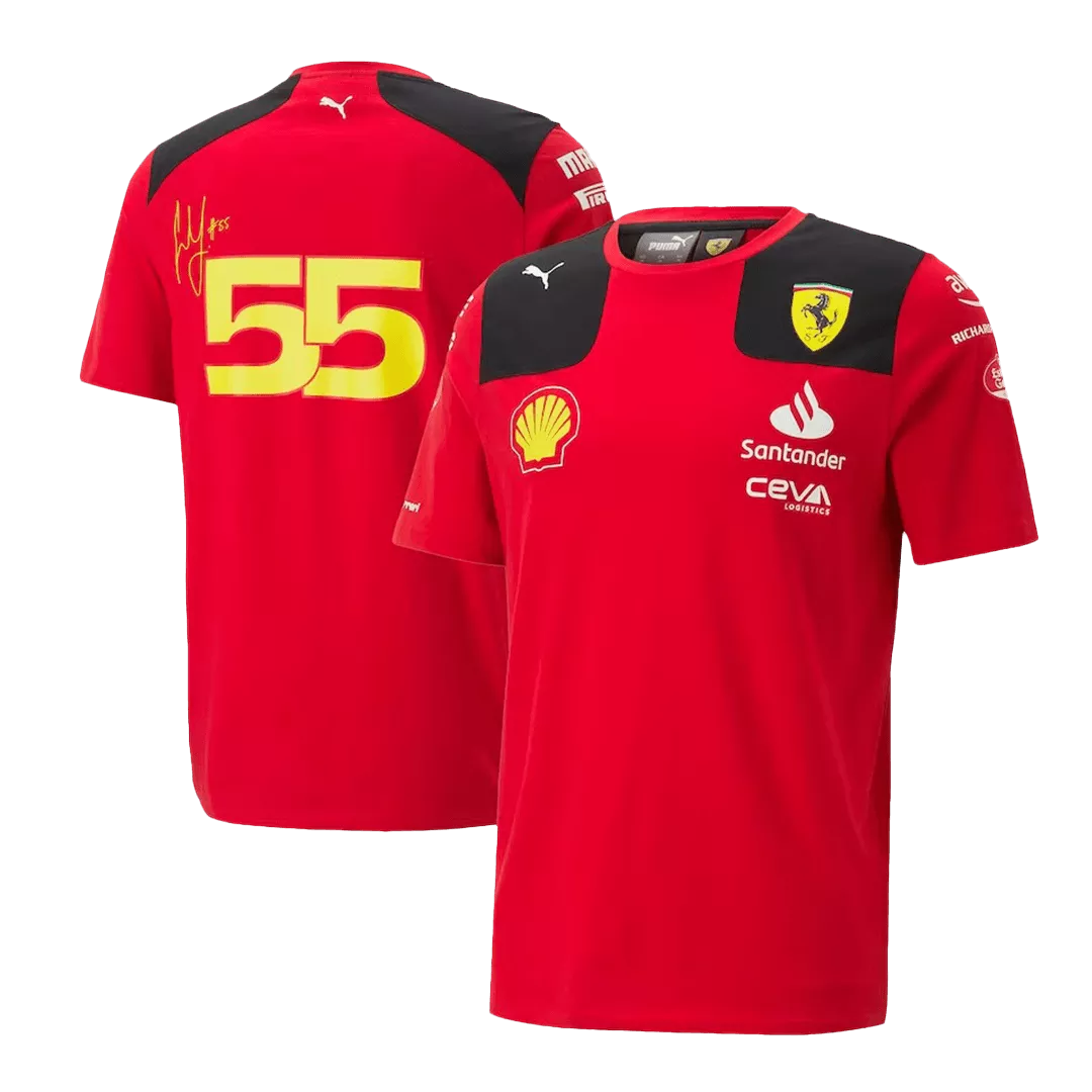 Men's Scuderia Ferrari F1 Racing Team Carlos Sainz #55 T-Shirt 2023 - Pro Jersey Shop