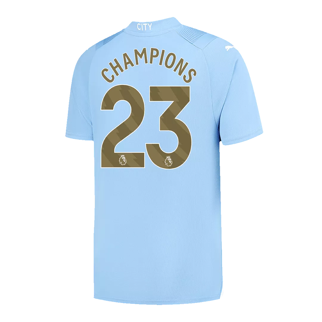 Men's Replica CHAMPIONS #23 Manchester City Home Soccer Jersey Shirt 2023/24 Puma - Pro Jersey Shop