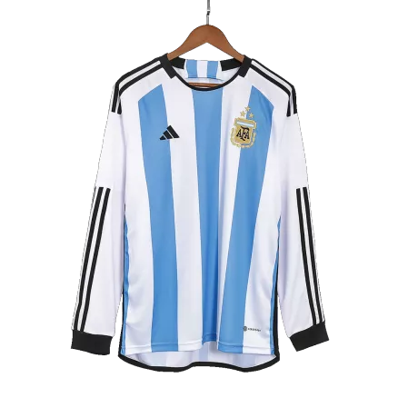 Men's Argentina Three Stars Home Long Sleeves Soccer Jersey Shirt 2022 - World Cup 2022 - Fan Version - Pro Jersey Shop