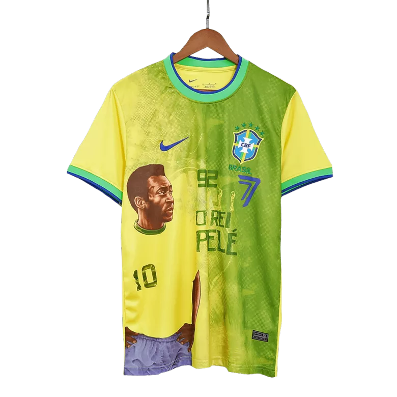 Men's Retro 2022 PELÉ 10 Commemorative Brazil Home Soccer Jersey Shirt - Pro Jersey Shop