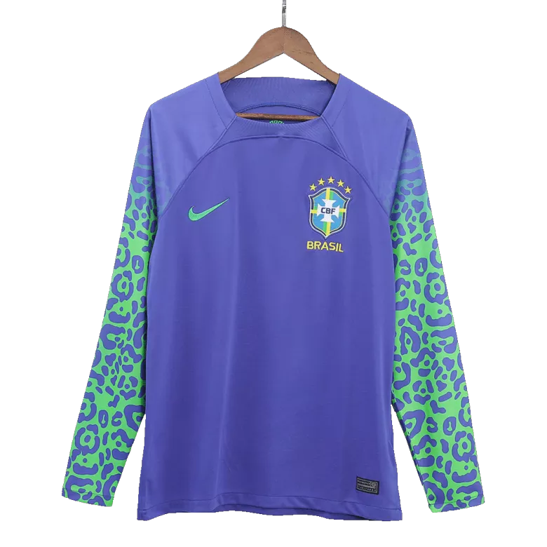 Men's Replica Brazil Away Long Sleeves Soccer Jersey Shirt 2022 - World Cup 2022 - Pro Jersey Shop