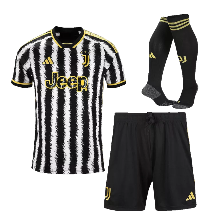 Kids's Juventus Home Soccer Jersey Whole Kit (Jersey+Shorts+Socks) 2023/24 - Fan Version - Pro Jersey Shop