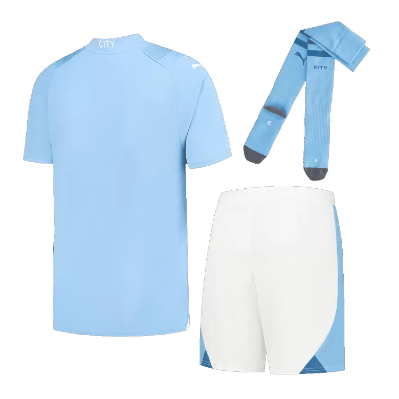 Men's Manchester City Home Soccer Jersey Whole Kit (Jersey+Shorts+Socks) 2023/24 - Fan Version - Pro Jersey Shop