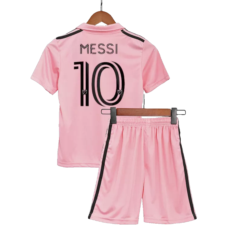 Kids MESSI #10 Inter Miami CF "Messi GOAT" Home Soccer Jersey Kit (Jersey+Shorts) 2023 - Pro Jersey Shop