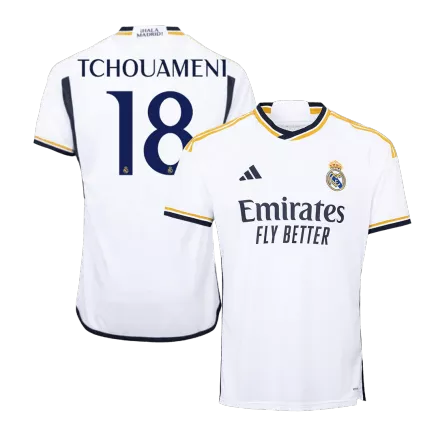 Premium Quality Men's TCHOUAMENI #18 Real Madrid Home Soccer Jersey Shirt 2023/24 - Fan Version - Pro Jersey Shop