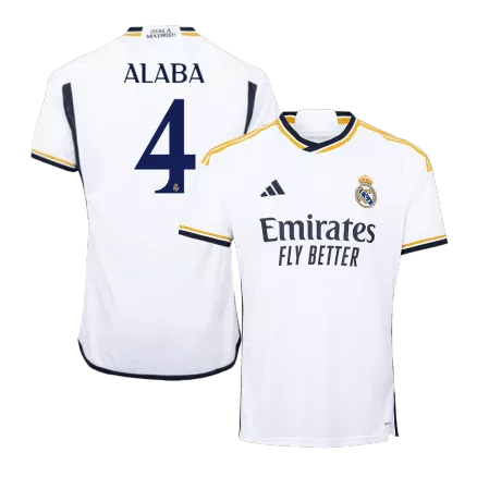 Men's ALABA #4 Real Madrid Home Soccer Jersey Shirt 2023/24 - Fan Version - Pro Jersey Shop
