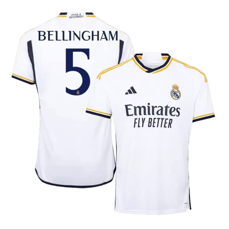 Men's BELLINGHAM #5 Real Madrid Home Soccer Jersey Shirt 2023/24 - Fan Version - Pro Jersey Shop