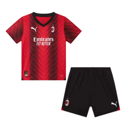 Kids AC Milan Home Soccer Jersey Kit (Jersey+Shorts) 2023/24 - Pro Jersey Shop
