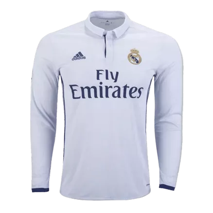 Men's Retro 2016/17 Replica Real Madrid Home Long Sleeves Soccer Jersey Shirt - Pro Jersey Shop