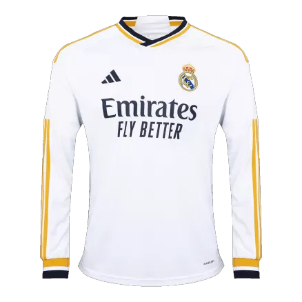Men's Real Madrid Home Long Sleeves Soccer Jersey Shirt 2023/24 - Fan Version - Pro Jersey Shop