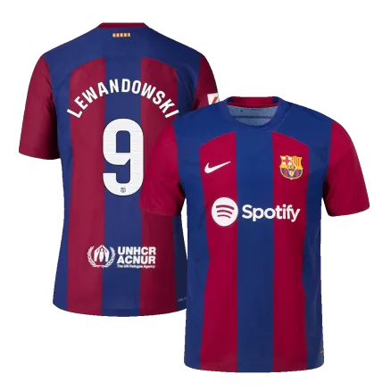 Men's Authentic LEWANDOWSKI #9 Barcelona Home Soccer Jersey Shirt 2023/24 - Pro Jersey Shop