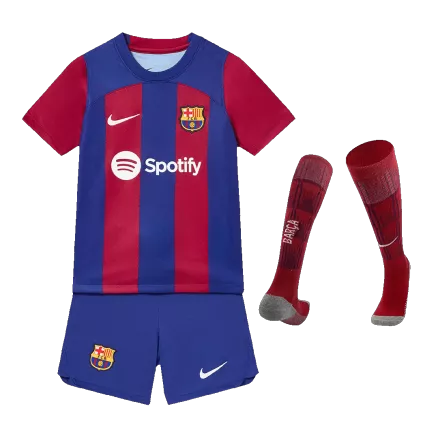 Kids Barcelona Home Soccer Jersey Whole Kit (Jersey+Shorts+Socks) 2023/24 - Pro Jersey Shop