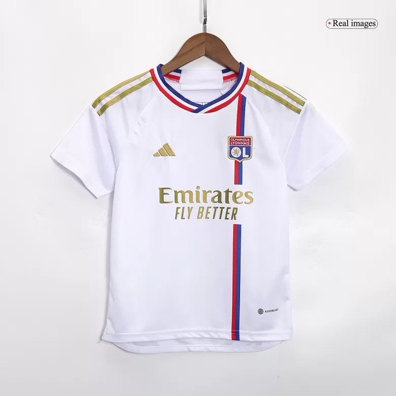 Kids Olympique Lyonnais Home Soccer Jersey Kit (Jersey+Shorts) 2023/24 - Pro Jersey Shop