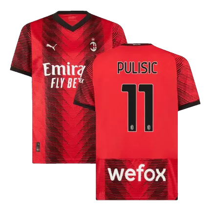 Men's Replica PULISIC #11 AC Milan Home Soccer Jersey Shirt 2023/24 - Pro Jersey Shop