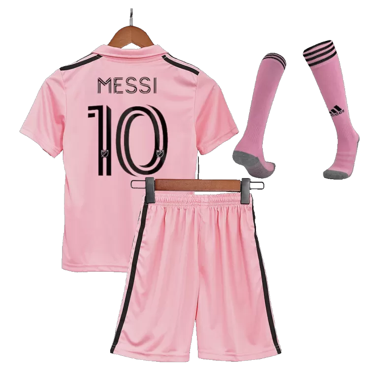 Kids MESSI #10 Inter Miami CF "Messi GOAT"  Home Soccer Jersey Kit (Jersey+Shorts+Sockes) 2023 - Pro Jersey Shop