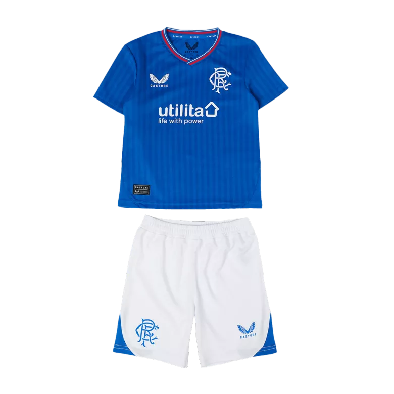 Kids Glasgow Rangers Home Soccer Jersey Kit (Jersey+Shorts) 2023/24 - Pro Jersey Shop
