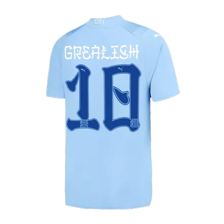 Men's Replica GREALISH #10 Manchester City Japanese Tour Printing Home Soccer Jersey Shirt 2023/24 - Pro Jersey Shop