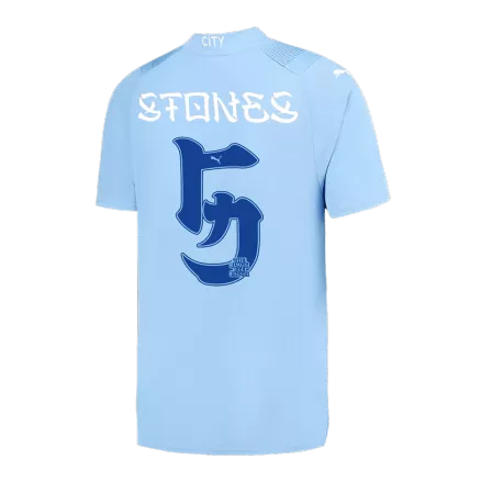Men's STONES #5 Manchester City Japanese Tour Printing Home Soccer Jersey Shirt 2023/24 - Fan Version - Pro Jersey Shop