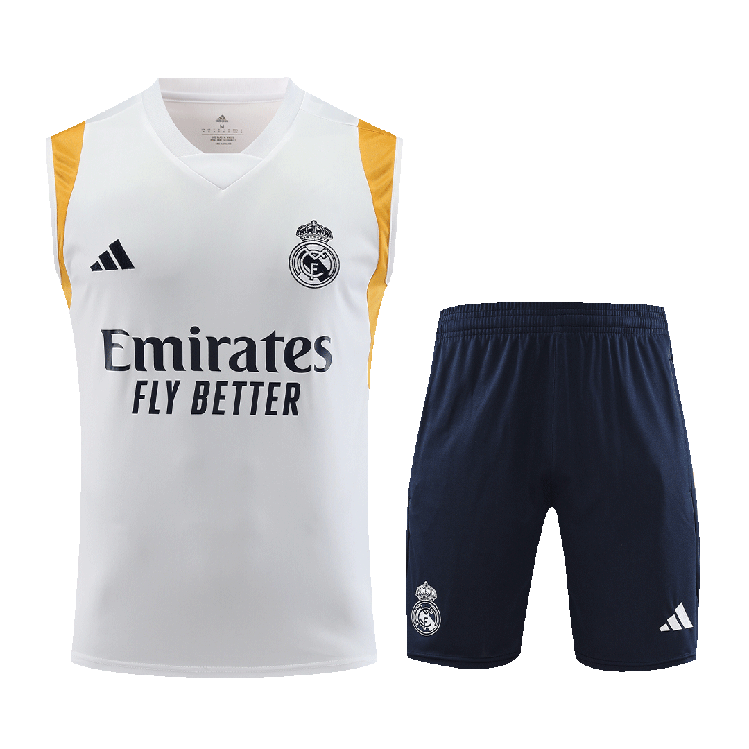 Men's Real Madrid Soccer Sleeveless Training Kit (Top+Shorts) 2023/24