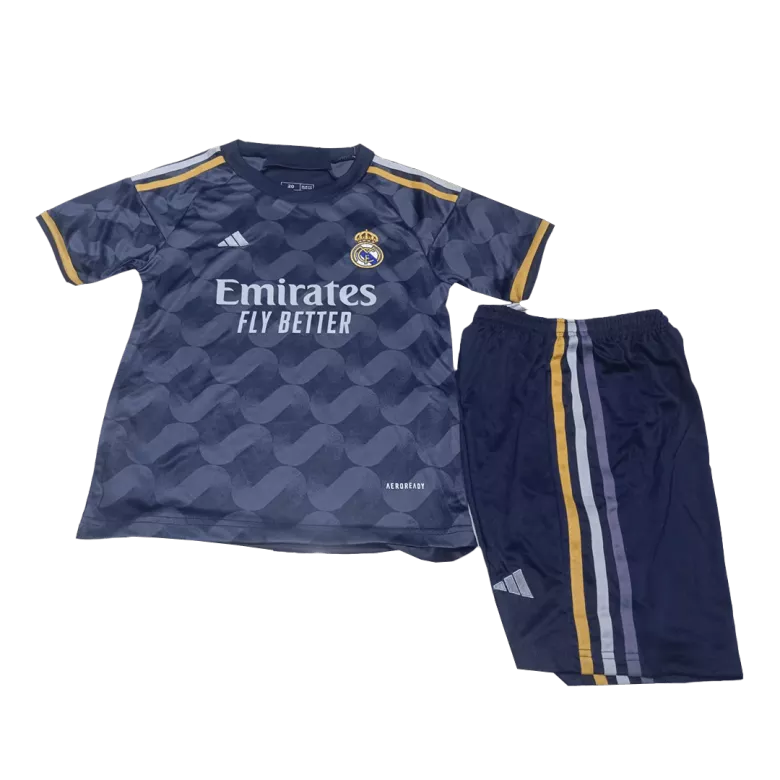 Kids Real Madrid Away Soccer Jersey Whole Kit (Jersey+Shorts+Socks) 2023/24 - Pro Jersey Shop