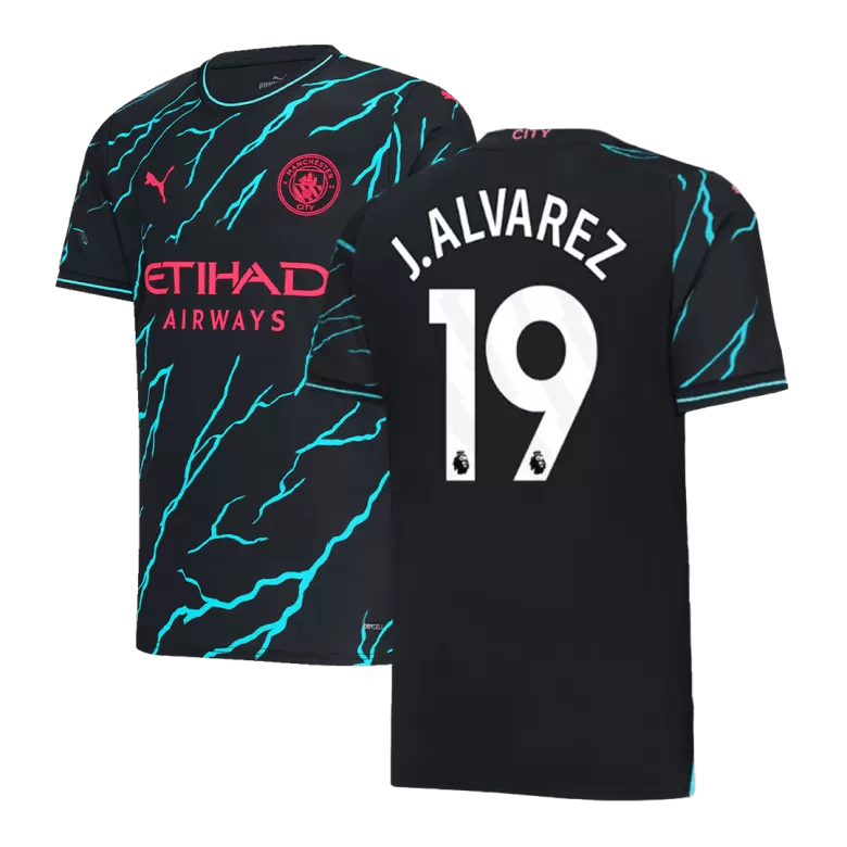 Men's J.ALVAREZ #19 Manchester City Third Away Soccer Jersey Shirt 2023/24 - Fan Version - Pro Jersey Shop